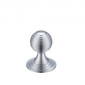 FCH08ASC - Zoo Hardware Queen Anne Ringed Knob 25mm rose dia. Satin Chrome