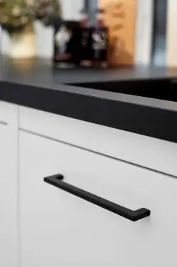Click Here To Enlarge This Photo Of Furnipart 'Flat' Cabinet Pull L206mm / C192mm - Matt Black (512860192-99)