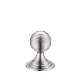 FCH08ASN - Zoo Hardware Queen Anne Ringed Knob 25mm rose dia. Satin Nickel