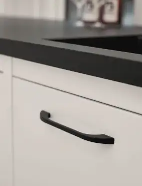 Click Here To Enlarge This Photo Of Furnipart 'Slim' Cabinet Pull L200mm / C160mm - Matt Black (515460160-99)