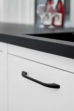 Click Here To Enlarge This Photo Of Furnipart 'Slim' Cabinet Pull L200mm / C160mm - Matt Black (515460160-99)
