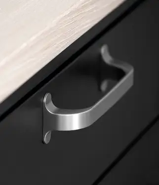 Click Here To Enlarge This Photo Of Furnipart 'Locker' Cabinet Pull L140mm / C128mm - Inox Look (534260128-66)