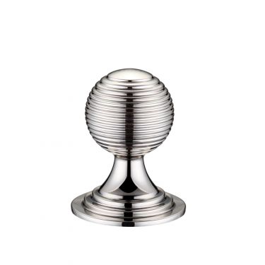 Click Here To Enlarge This Photo Of FCH08BPN - Zoo Hardware Queen Anne Ringed Knob 32mm rose dia. Polished Nickel