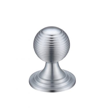 Click Here To Enlarge This Photo Of FCH08BSC - Zoo Hardware Queen Anne Ringed Knob 32mm rose dia. Satin Chrome
