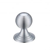 FCH08BSC - Zoo Hardware Queen Anne Ringed Knob 32mm rose dia. Satin Chrome