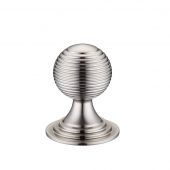 FCH08BSN - Zoo Hardware Queen Anne Ringed Knob 32mm rose dia. Satin Nickel