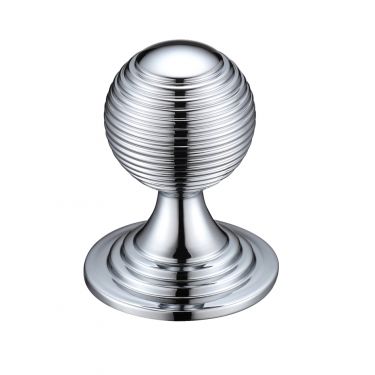 Click Here To Enlarge This Photo Of FCH08CCP - Zoo Hardware Queen Anne Ringed Knob 38mm rose dia. Polished Chrome