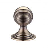 FCH08CFB - Zoo Hardware Queen Anne Ringed Knob 38mm rose dia. Florentine Bronze