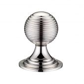 FCH08CPN - Zoo Hardware Queen Anne Ringed Knob 38mm rose dia. Polished Nickel