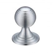 FCH08CSC - Zoo Hardware Queen Anne Ringed Knob 38mm rose dia. Satin Chrome