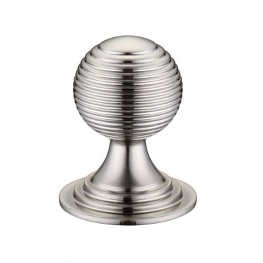Click Here To Enlarge This Photo Of FCH08CSN - Zoo Hardware Queen Anne Ringed Knob 38mm rose dia. Satin Nickel