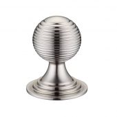 FCH08CSN - Zoo Hardware Queen Anne Ringed Knob 38mm rose dia. Satin Nickel