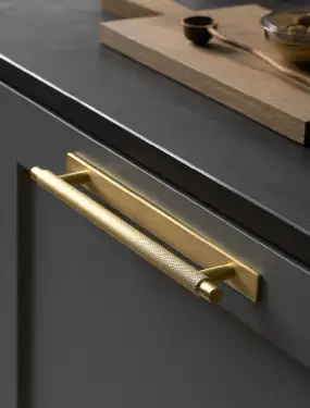 Click Here To Enlarge This Photo Of Furnipart 'Manor' Cabinet Pull with Backplate L190mm / C128mm - Gold (549020128-34)