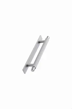 Click Here To Enlarge This Photo Of Furnipart 'Manor' Knurled Cabinet Pull with Backplate L190mm / C128mm - Inox Look (549020128-66)