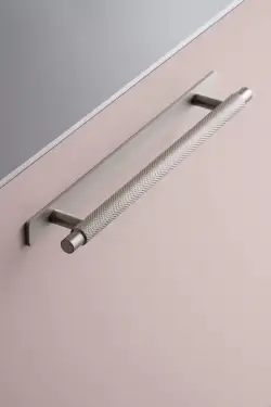 Click Here To Enlarge This Photo Of Furnipart 'Manor' Knurled Cabinet Pull with Backplate L254mm / C192mm - Inox Look (549020192-66)