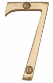 C1560 7-PB Heritage Brass Numeral 7 Face Fix 76mm (3") Polished Brass Finish
