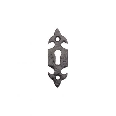 Click Here To Enlarge This Photo Of FF03 - Zoo Hardware Foxcote Foundries Standard Profile Fleur De Lys Escutcheon - Black Antique