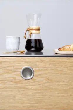 Click Here To Enlarge This Photo Of Furnipart 'Tub' Round Recessed Flush Cabinet Pull D65mm - Inox Look (552620065-66)