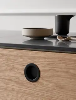 Furnipart 'Tub' Round Recessed Flush Cabinet Pull D65mm - Matt Black (552620065-99)