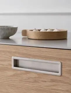 Furnipart 'Tub' Straight Recessed Flush Cabinet Pull L202mm - Inox Look (552720202-66)
