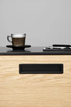 Click Here To Enlarge This Photo Of Furnipart 'Tub' Straight Recessed Flush Cabinet Pull L202mm - Matt Black (552720202-99)