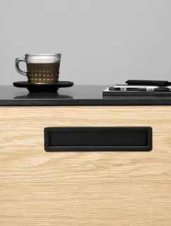 Furnipart 'Tub' Straight Recessed Flush Cabinet Pull L202mm - Matt Black (552720202-99)