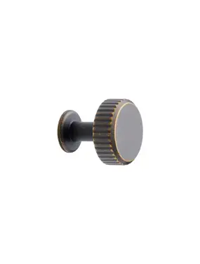 Click Here To Enlarge This Photo Of Furnipart 'Villa' Round Cabinet Knob D30mm - Antique Brown (552920030-23)