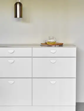 Click Here To Enlarge This Photo Of Furnipart 'Horizon' Small Cabinet Pull L80mm / C32mm - Matt White (553120032-0500)