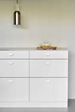 Click Here To Enlarge This Photo Of Furnipart 'Horizon' Small Cabinet Pull L80mm / C32mm - Matt White (553120032-0500)