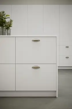 Click Here To Enlarge This Photo Of Furnipart 'Luna' Cup Pull L121mm / C96mm - Brushed Brass (556820096-32)