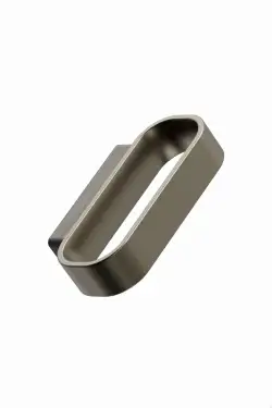 Click Here To Enlarge This Photo Of Furnipart 'Race' Cabinet Pull L64mm / C32mm - Dark Brown Oak/Brushed Brass (557120032-056/32)