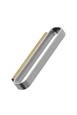 Click Here To Enlarge This Photo Of Furnipart 'Race' Cabinet Pull L128mm / C96mm - Clear Lacquered Oak/Inox Look (557120096-052/66)