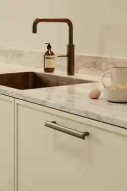 Click Here To Enlarge This Photo Of Furnipart 'Flow' Cabinet Pull L196mm / C160mm - Brushed Brass (557320160-32)