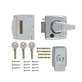 1530-37-1 ERA 40mm British Standard (BS8621) Keyless Egress High Security Nightlatch Door Lock - Polished Chrome