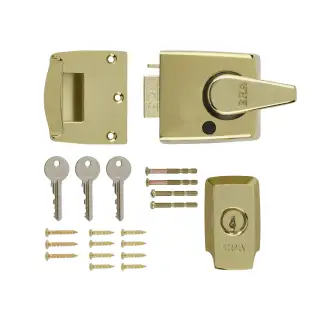 1730-31 ERA 60mm British Standard (BS8621) Keyless Egress High Security Nightlatch Door Lock - Brass