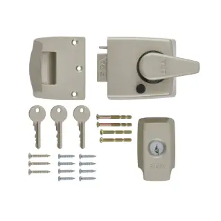 1730-40-1 ERA 60mm British Standard (BS8621) Keyless Egress High Security Nightlatch Door Lock - Satin Nickel