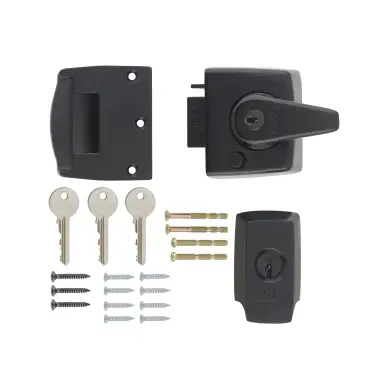 Click Here To Enlarge This Photo Of 1830-10-1 ERA 40mm British Standard (BS3621) High Security Nightlatch Door Lock - Black