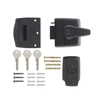 1830-10-1 ERA 40mm British Standard (BS3621) High Security Nightlatch Door Lock - Black