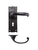 FF111 - Zoo Hardware Foxcote Foundries Traditional Lever on Lock Backplate (150 x 50mm) Black Antique