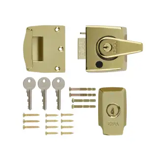 1830-31 ERA 40mm British Standard (BS3621) High Security Nightlatch Door Lock - Brass