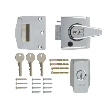 Click Here To Enlarge This Photo Of 1830-37-1 ERA 40mm British Standard (BS3621) High Security Nightlatch Door Lock - Polished Chrome