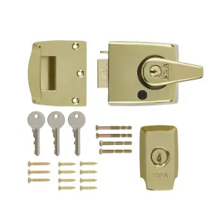 1930-31 ERA 60mm British Standard (BS3621) High Security Nightlatch Door Lock - Brass