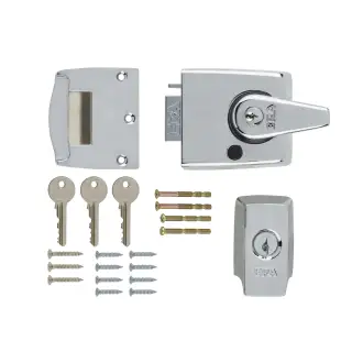 1930-37-1 ERA 60mm British Standard (BS3621) High Security Nightlatch Door Lock - Polished Chrome