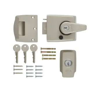 1930-40-1 ERA 60mm British Standard (BS3621) High Security Nightlatch Door Lock - Satin Nickel