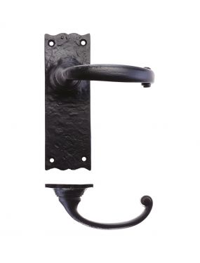 Click Here To Enlarge This Photo Of FF112 - Zoo Hardware Foxcote Foundries Traditional Lever on Latch Backplate (150 x 50mm) Black Antique