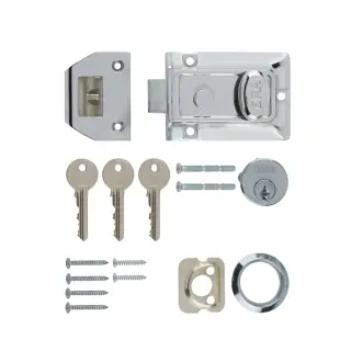 136-61 ERA 60mm Traditional Nightlatch Door Lock - Polished Chrome