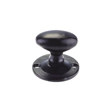 Click Here To Enlarge This Photo Of FF13 - Zoo Hardware Foxcote Foundries Oval Thumb Turn to suit Rack Bolt (Star Spindle) Black Antique