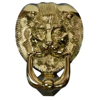 4A405 Fab & Fix Nu Lion's Head Door Knocker Hardex Gold