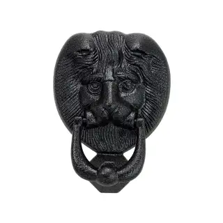 4A406 Fab & Fix Nu Lion's Head Door Knocker Antique Black