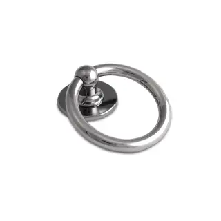 4A600 Fab & Fix Bull Ring Door Knocker (Face Fix) Hardex Chrome